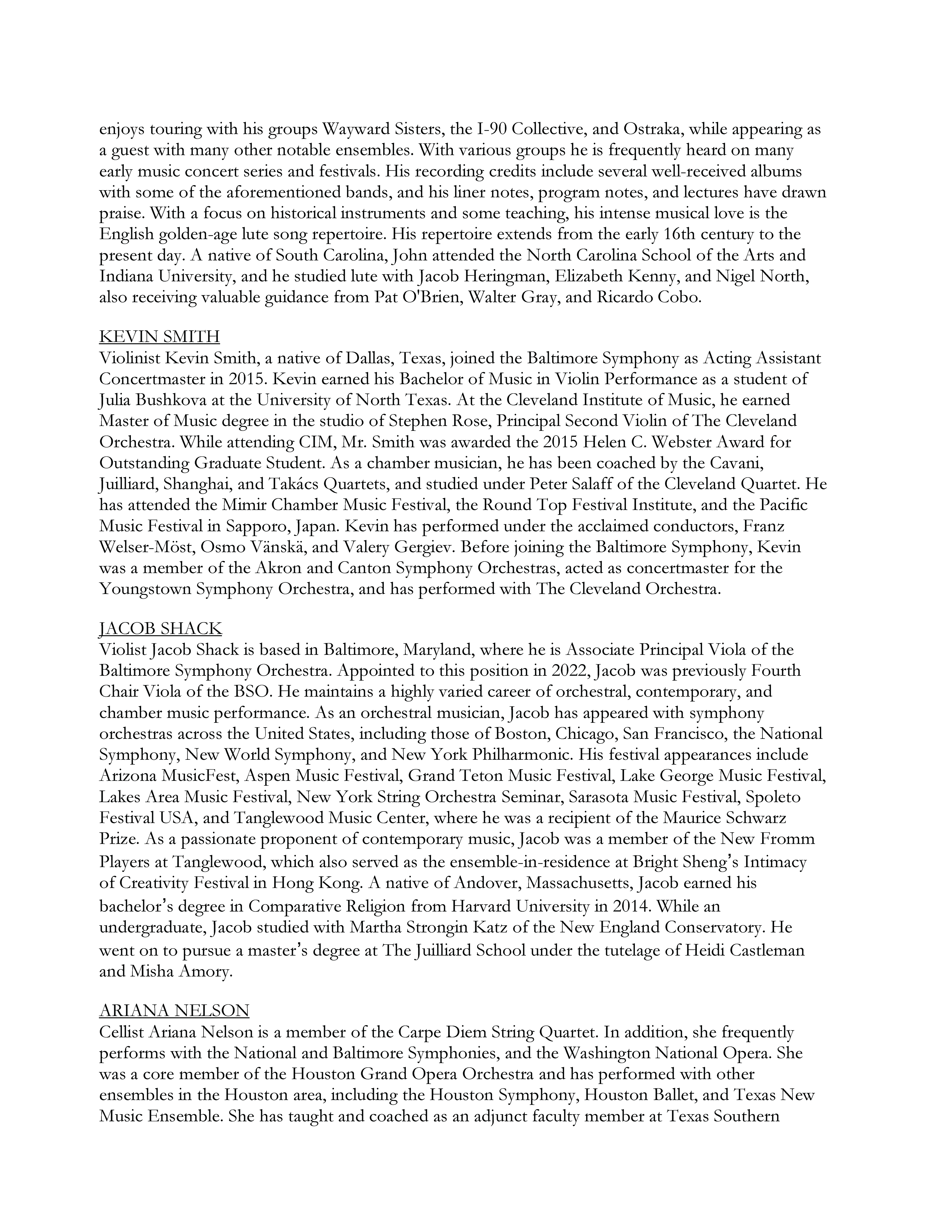 Unwrung Concert Program Booklet